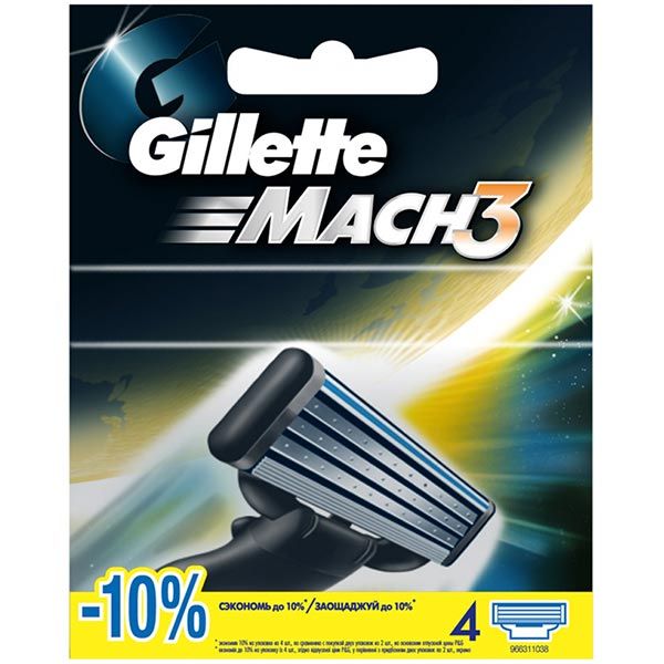 Сменный картридж Gillette Mach 3 4 шт.