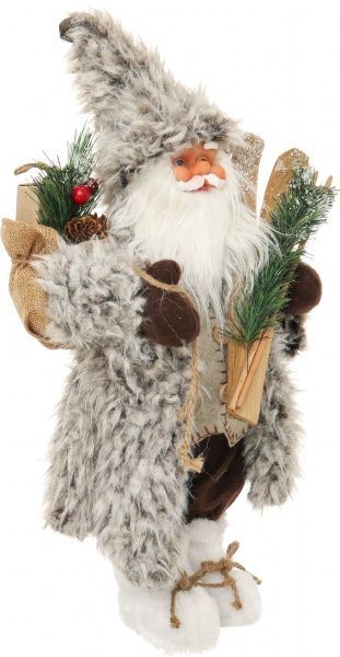 Декоративна фігура Дід Мороз лісовий сіро-коричневий S17012B 40 см 