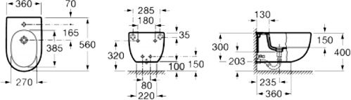 Біде підвісне ROCA Meridian-N A357245000