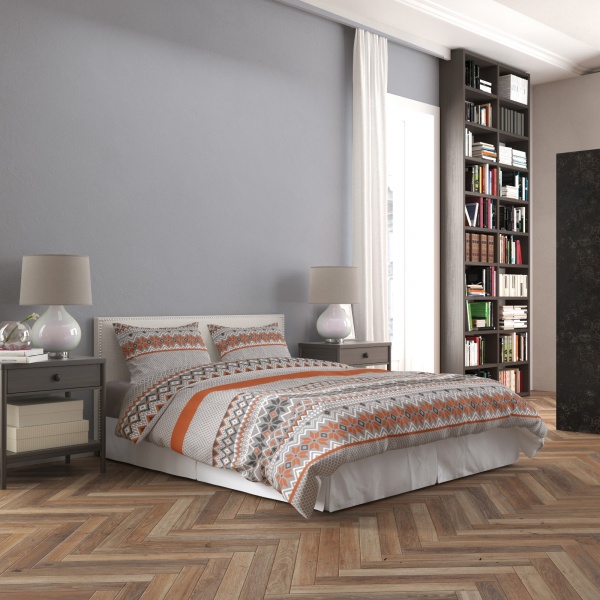 Комплект постільної білизни Скандинавія 1,5 біло-сірий Rigel 