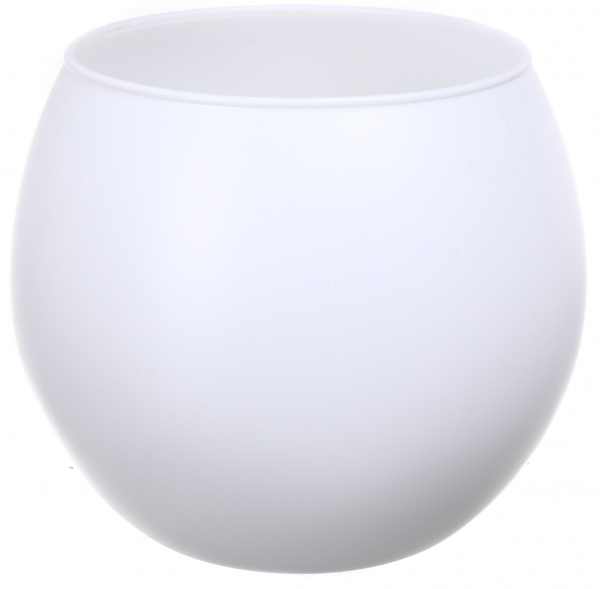 Ваза стеклянная Soft шар 15 см белая 