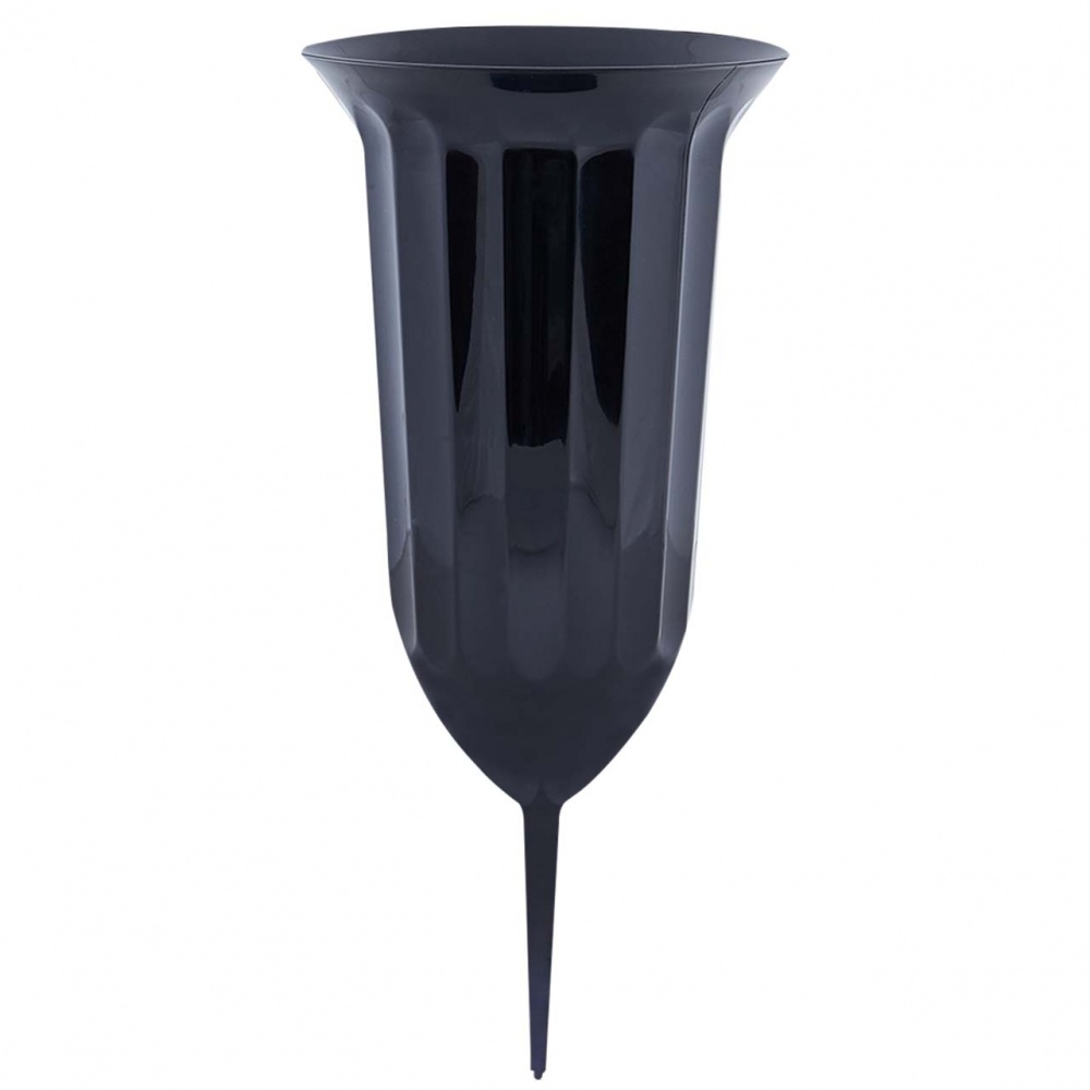 Вазон Алеана Флора зі штирем d16 см фігурний 2,2 л чорний