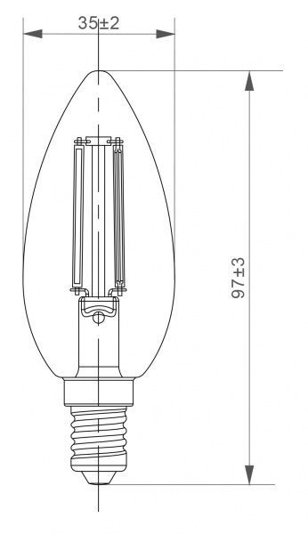 Лампа светодиодная Expert FIL C37 4 Вт E14 2700 К 220 В прозрачная 