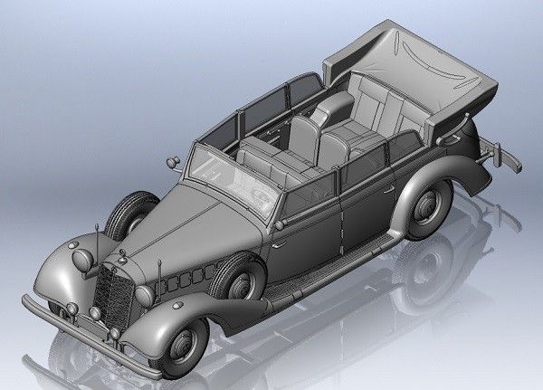 Збірна модель ICM автомобіль німецького керівництва часів другої світової війни Typ 770K (W150) Tourenwagen (48230444
