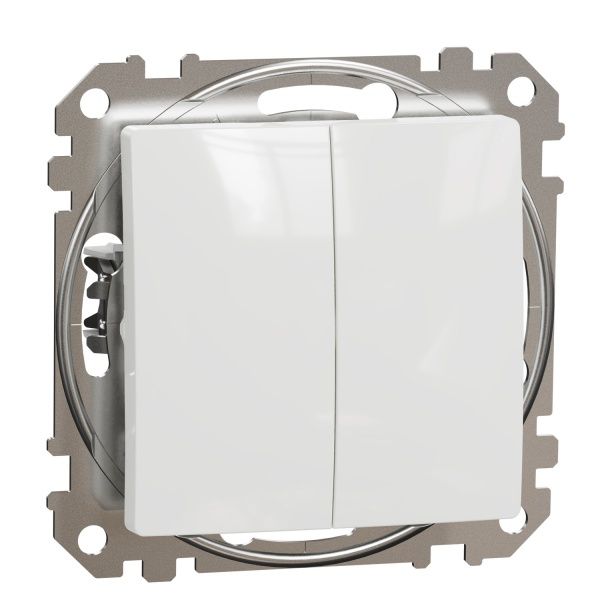 Переключатель проходной двухклавишный Schneider Electric Sedna Design без подсветки 10 А 250В белый SDD111108