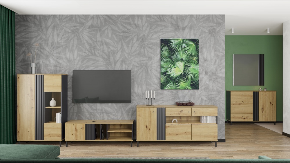 Комод Світ Меблів 1Д4Ш Тео 1045x400 мм антрацит/дуб артизан