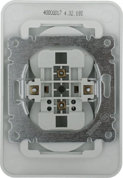 Розетка двойная без заземления Makel Lillium Natural без шторок без крышки серебристый