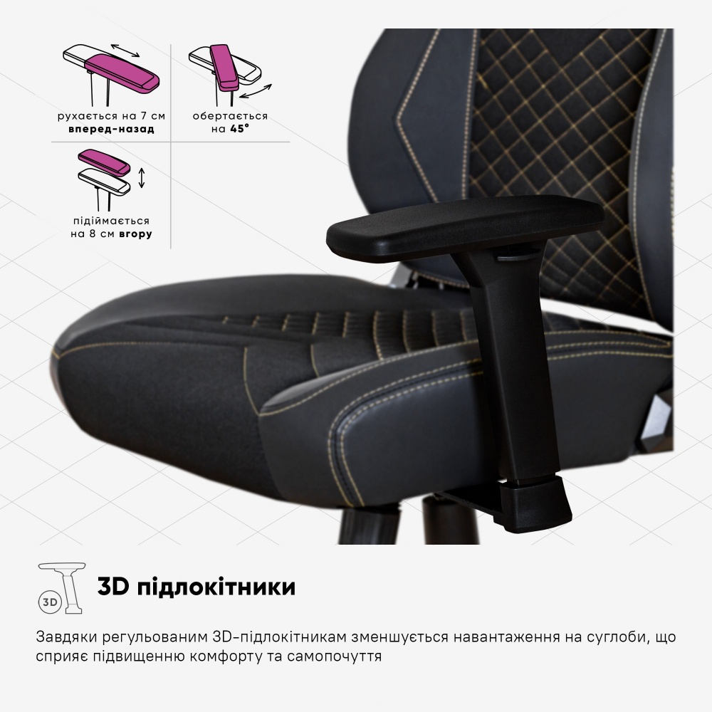 Кресло игровое Cyberlux Poseidon Black GM-415 B черный/золотой