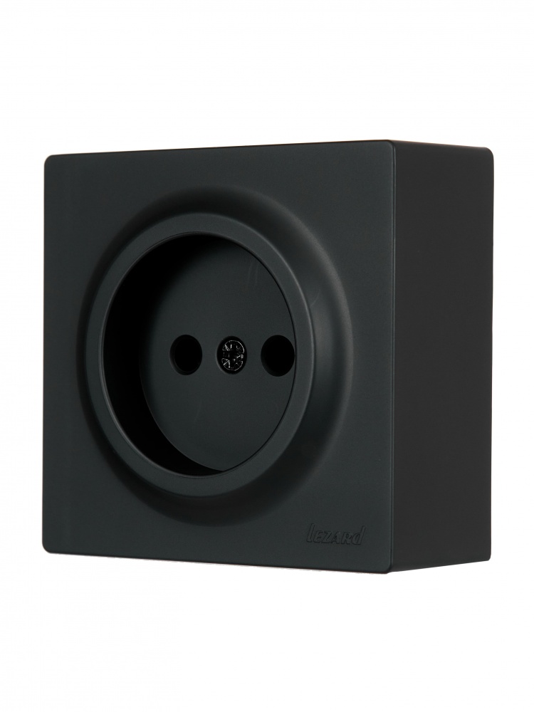 Розетка побутова без заземлення Lezard LETO IP20 антрацит 752-4200-121B
