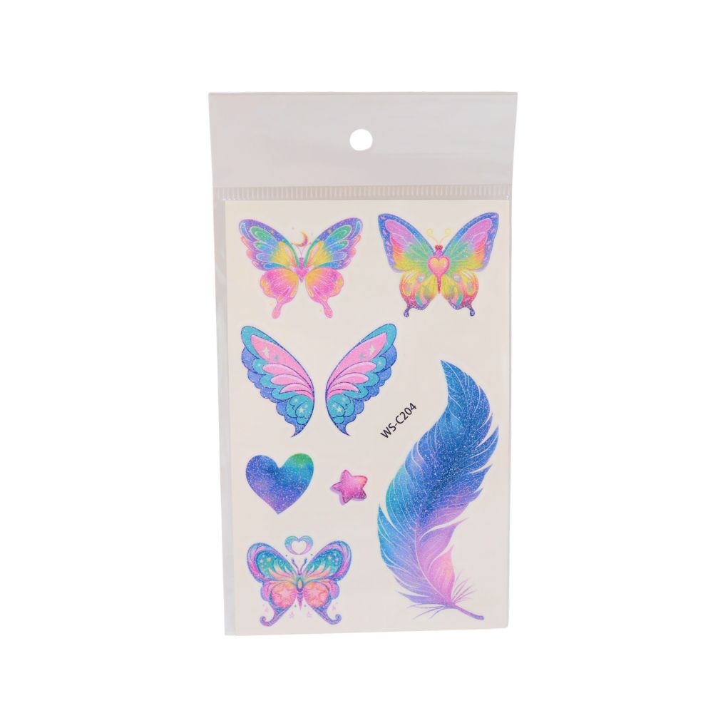 Набір тимчасових татуювань SHANTOU YISHENG Барвисті метелики WS-C201-C210
