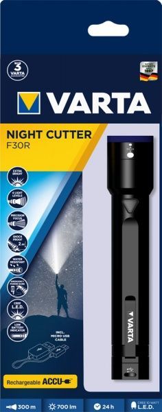 Фонарик Varta Night Cutter F30R 18901101111 черный 
