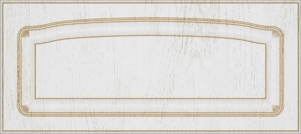Фасад для кухні Грейд Біла текстура супермат №205 патина золото 355x796 н/св Ріміні