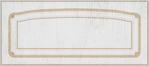 Фасад для кухні Грейд Біла текстура супермат №205 патина золото 355x796 н/св Ріміні