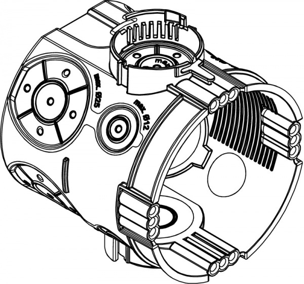 Коробка установча OBO Bettermann UG 66-L для цегляної стіни з мембранами 61х66 без гвинтів поліпропілен 2003708 