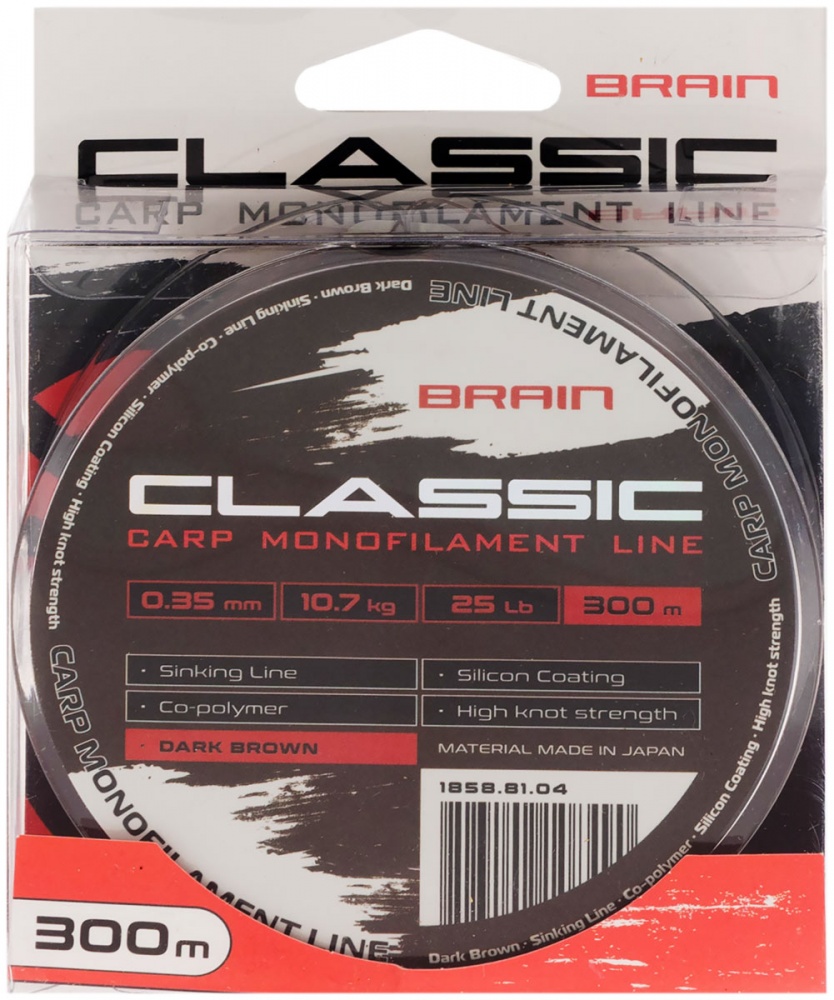 Волосінь Brain Classic Carp Line (dark brown) 300 м 0,35 мм 10,7 кг