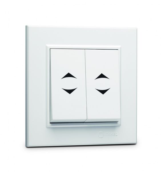 Вимикач прохідний двоклавішний Makel Karea без підсвітки 10 А 220В білий