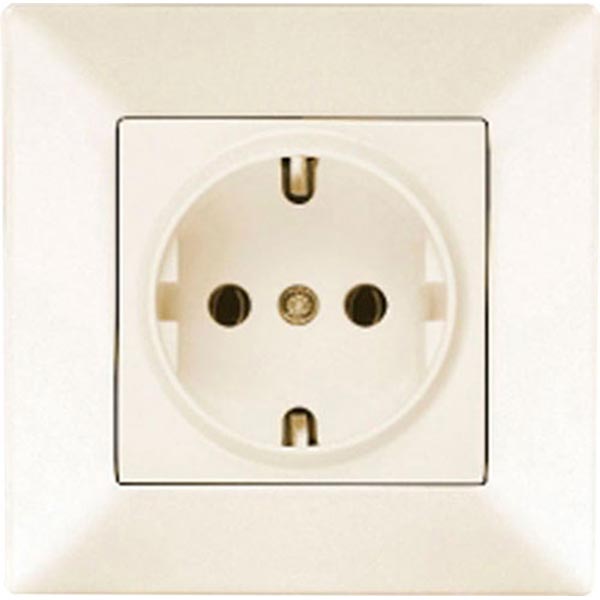Розетка Viko Meridian з заземленням кремова