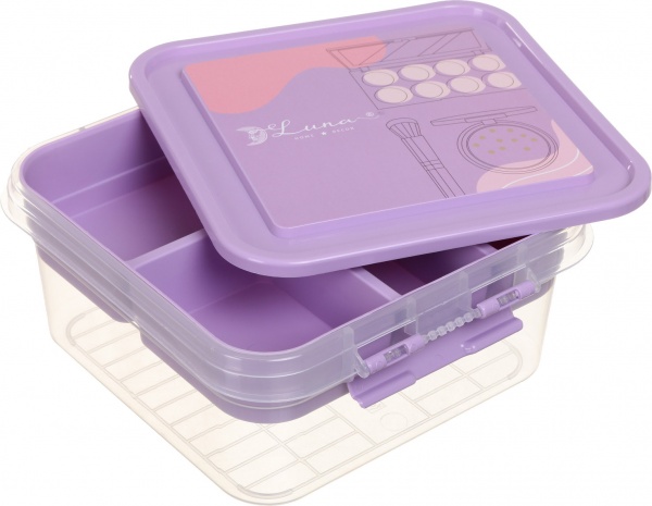 Органайзер для косметики Luna 25х26х11 см пластик сиреневый 