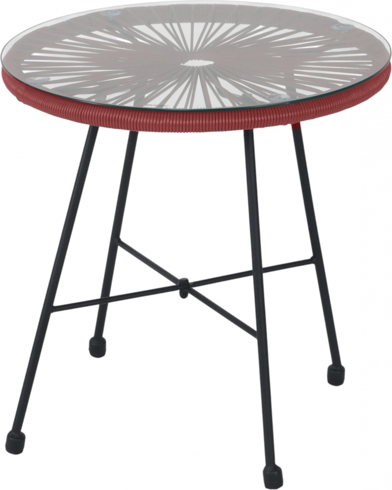 Столик Indigo зі штучного ротангу D=45 см теракот