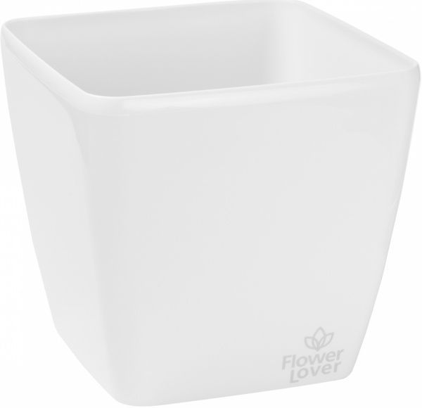 Горшок пластиковый Plastkon Flower Lover Quadrato квадратный 10,2л белый 