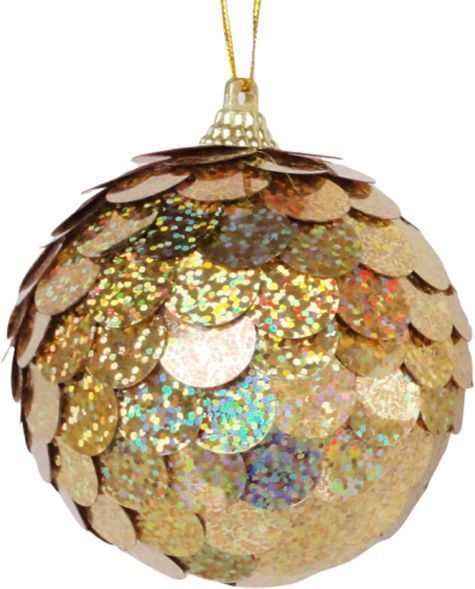 Шар пластиковый с луской d80 SDA94480G золотой