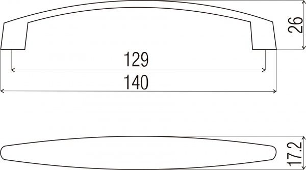 Меблева ручка UN 1706 128 мм матовий нікель DC