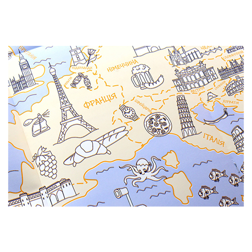 Раскраска Богдан Фенюк «Моя Европа. Раскладная карта-раскраска» 978-966-944-119-5