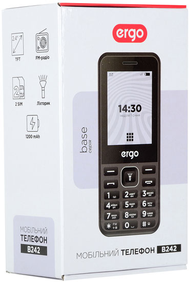 Мобільний телефон Ergo DUAL SIM black B242 Black