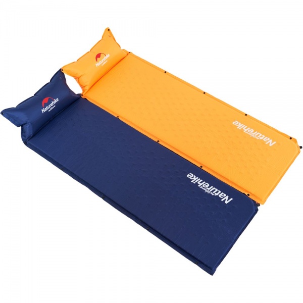 Коврик туристический Naturehike самонадувающийся с подушкой NH15Q002-D, 25мм, оранжевый