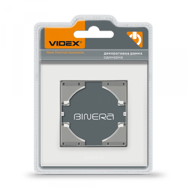 Рамка одноместная Videx Binera горизонтальная белое стекло VF-BNFRG1H-W