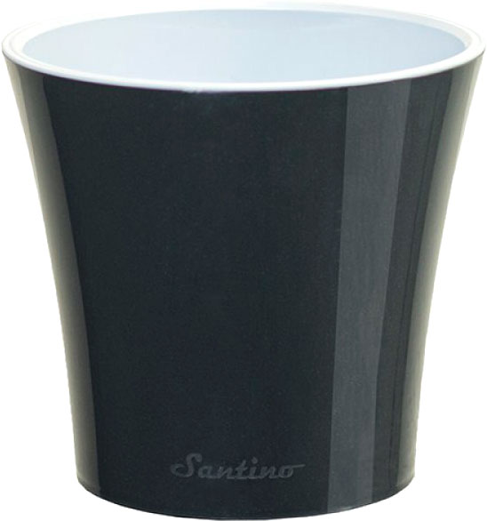 Вазон пластик Arte круглий антрацит із білим 2 л Santino (2016317)