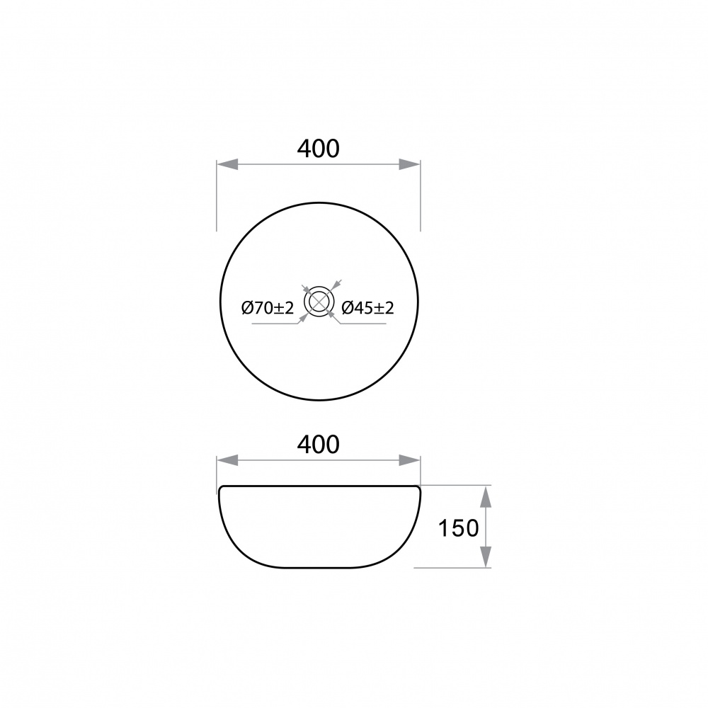 Умывальник-чаша Koller Pool DAKOTA PRO light matte white 400x400x150 мм
