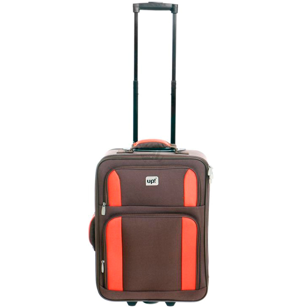 Валіза Underprice 1020NC коричнева з помаранчевою смужкою 71х45х23 см