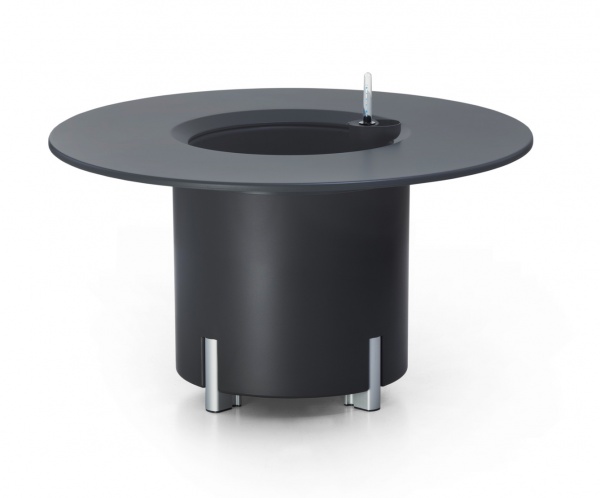 Горшок пластиковый Медитеранео 40x45x28 круглый 28л антрацит матовый 