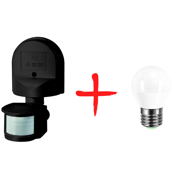 Датчик Euroelectric Крючок ST-10A черный + LED лампа