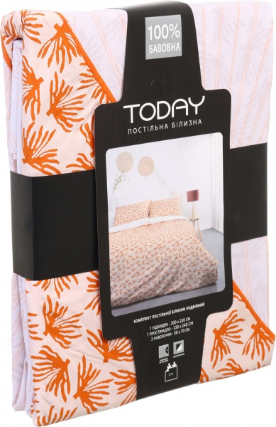 Комплект постільної білизни Amiens 2.0 білий із коричневим Today 