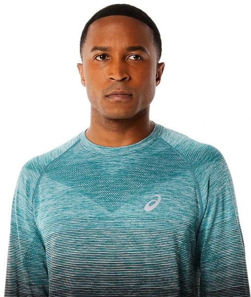 Футболка Asics SEAMLESS LS TOP 2011C394-301 р.S черно-зеленый