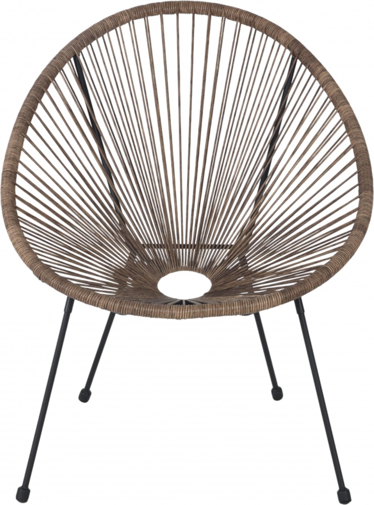 Крісло ротангове Indigo кругле 75,5х72х85 см бежевий