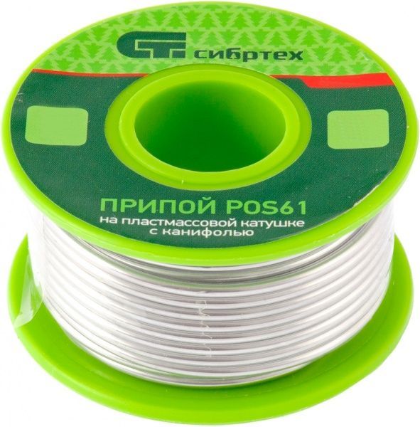 Припій СИБРТЕХ D 2 мм 100 г котушка POS61 913387