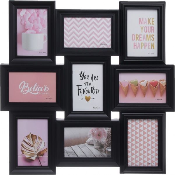 Рамка для фото 9 штук 10x15 см черный 