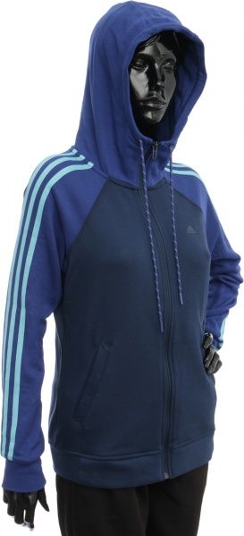 Джемпер Adidas ESSENTIALS 3-STRIPES HOODIE AY4804 р. XS синій