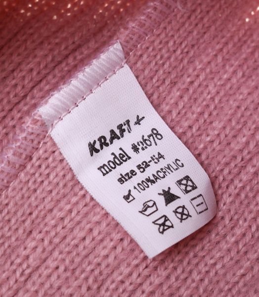 Шапочка детская для девочки Kraft+ арт. 2678 р.52-54 пыльная роза 