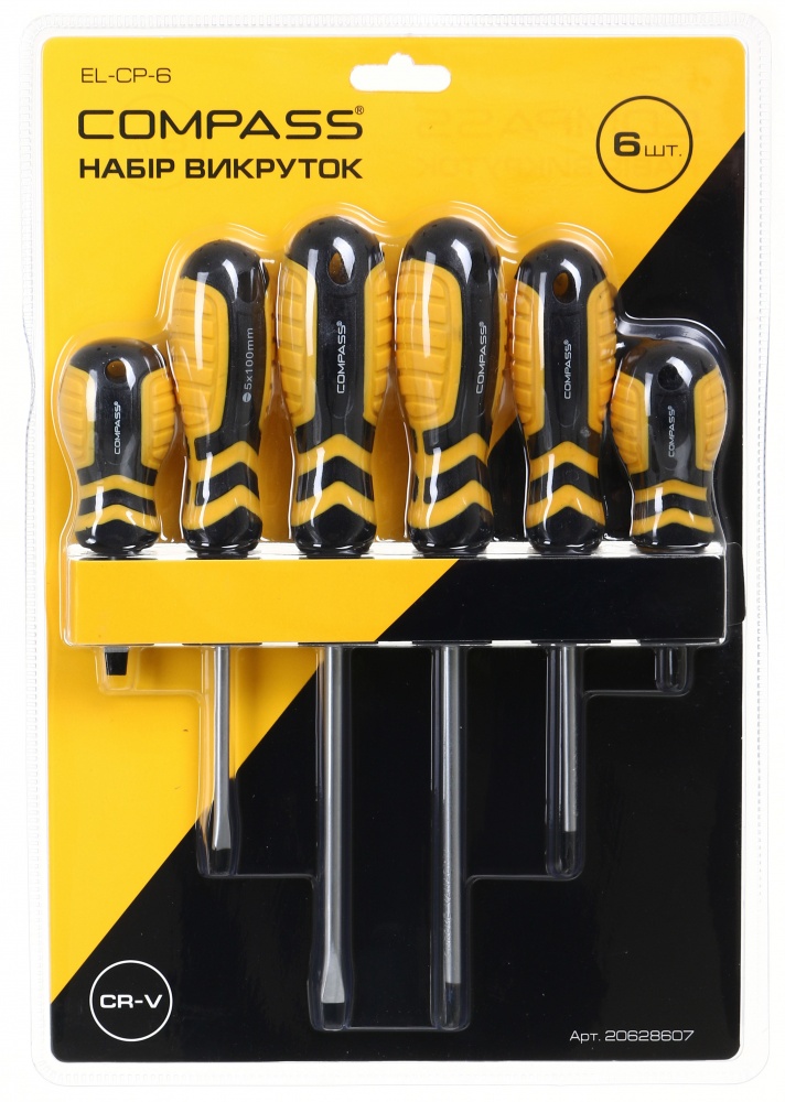 Набор отверток Compass на пластиковом держателе 6 шт. EL-CP-6