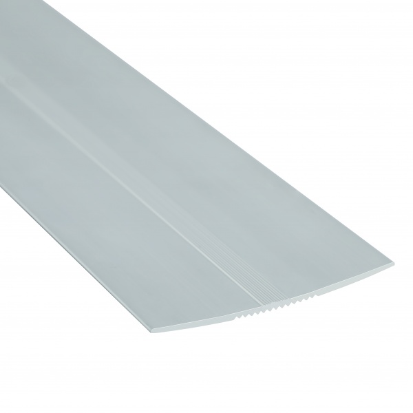 Поріжок алюмінієвий 60 мм Braz Line рифлений без отворів 900 мм срібло 