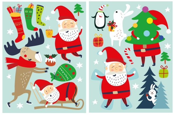 Декоративная наклейка Design stickers Санта и друзья 2 листа в наборе 59,4x42 см