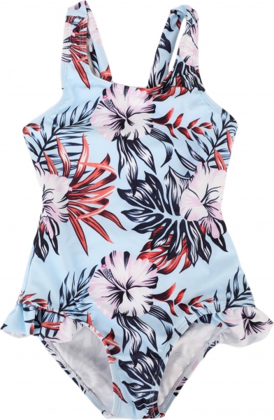 Купальник для девочек Пальмы р.110–116 голубой 