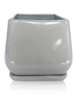 Горщик керамічний Eterna квадратний 2 л (206-16 сіра платина) 