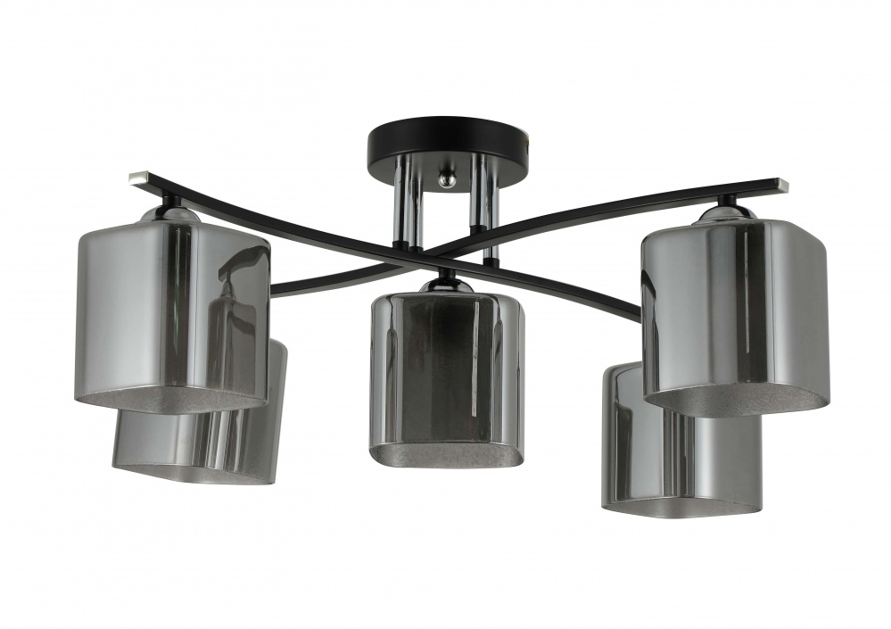 Люстра потолочная Sensio Glimmer 5x40 Вт E27 черный/дымчатый LS-07363/5S-E2740W