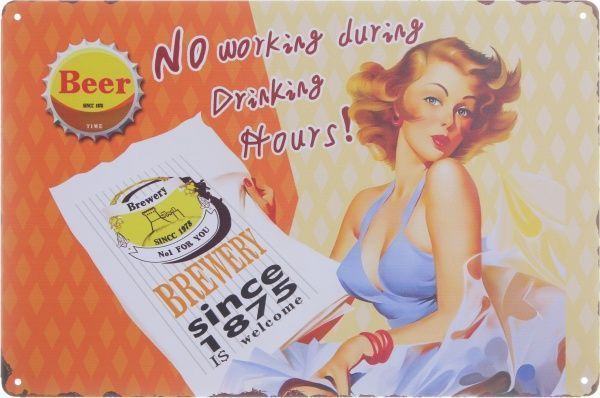 Табличка жестяная печатная Brehert 20x30 см разноцветный 