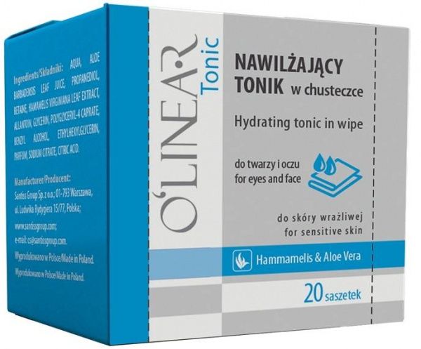 Влажные салфетки Olinear Увлажняющий тоник 20 шт./уп.